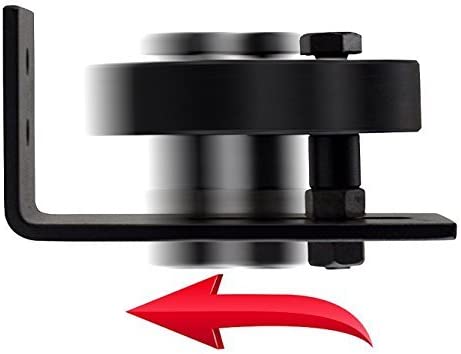 Adjustable Black Bottom Guide Roller Compatible with Barn Door Hardware - Heavy Duty - 3.5" x 4.5" x 1.25"