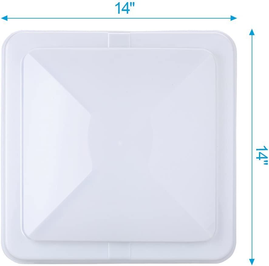 RV Roof Vent Lid Cover Universal Replacement, 14" White Compatible with Camper Trailer, Motorhome - 2 Pack