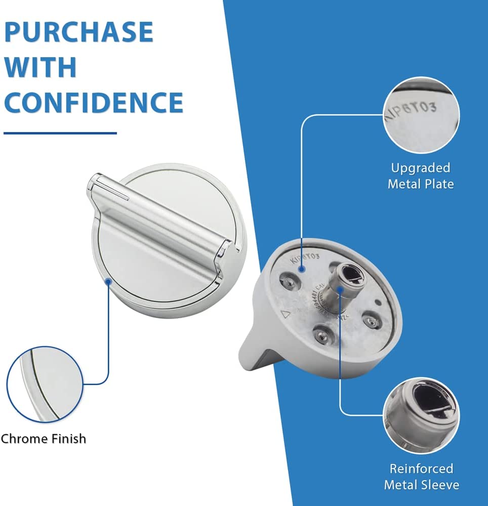 Lifetime Appliance 2 x W10594481 Knob Compatible with Whirlpool Stove/Range
