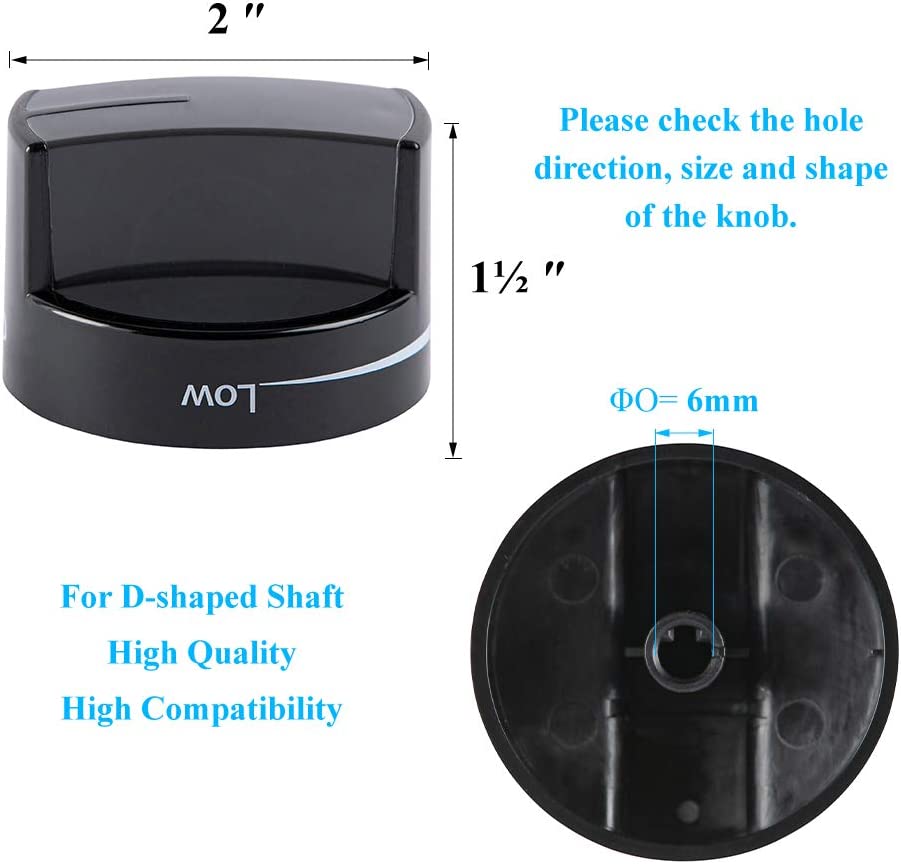 Lifetime Appliance 2 x W10339442 Knob Compatible with Whirlpool Range / Stove / Oven - WPW10339442