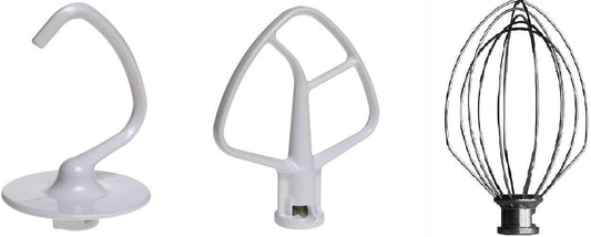 KSM150 Mixer Set - Flat Beater, Wire Whip, Dough Hook Compatible with KitchenAid Mixer - K45WW, K45DH, K45B