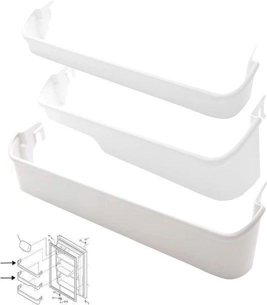 Lifetime Appliance 240338001 (TOP) & 240338101 (BOTTOM) Door Shelf Bin Racks Compatible with Frigidaire or Kenmore Refrigerator