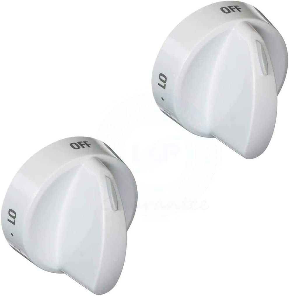 2 x 316442512 Surface Burner Knob Compatible with Frigidaire, Kenmore, Sears Range Oven