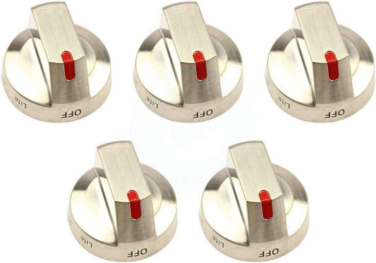 5 x DG64-00473A Burner Knob Dial Compatible with Samsung Range Oven - Fits Models: NX58F5700WS NX58H5600SS NX58H5650WS NX58J7750SS