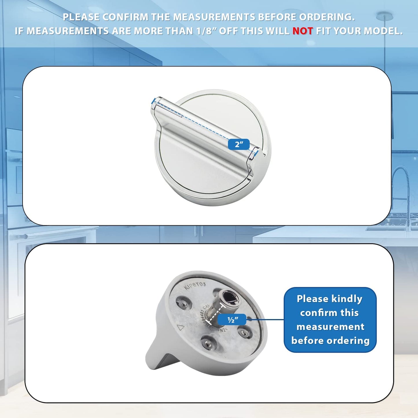 4 x W10594481 Knob Compatible with Whirlpool Stove/Range