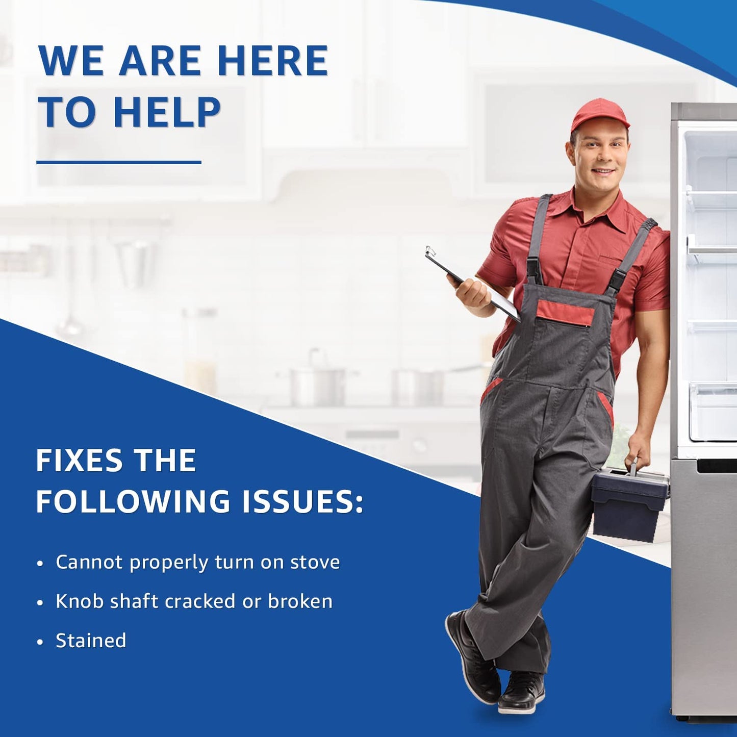 4 x W10594481 Knob Compatible with Whirlpool Stove/Range