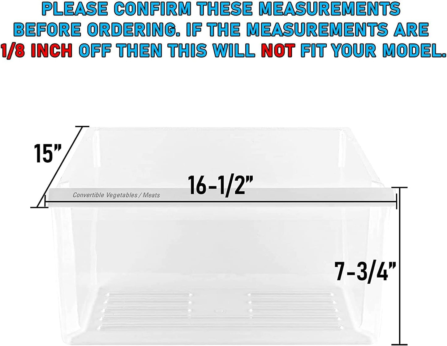 Lifetime Appliance 2188656 (Upper) & 2188664 Crisper Bin (Lower) Compatible with Whirlpool Refrigerator - WP2188656, WP2188664
