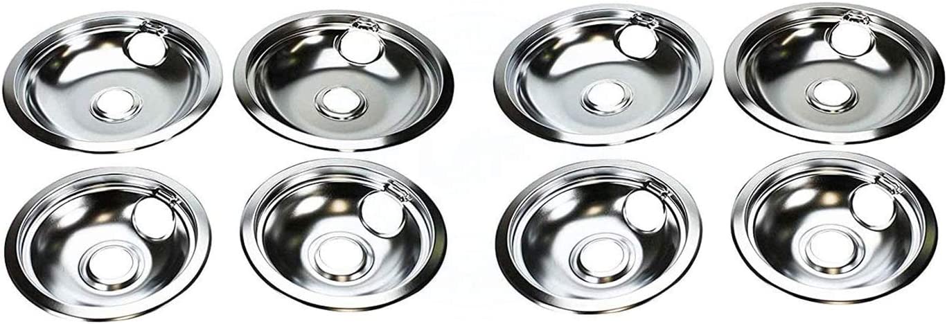 Lifetime Appliance 316048413 & 316048414 Drip Pan Set (2x 6" + 2x 8") Compatible with Frigidaire Range Oven