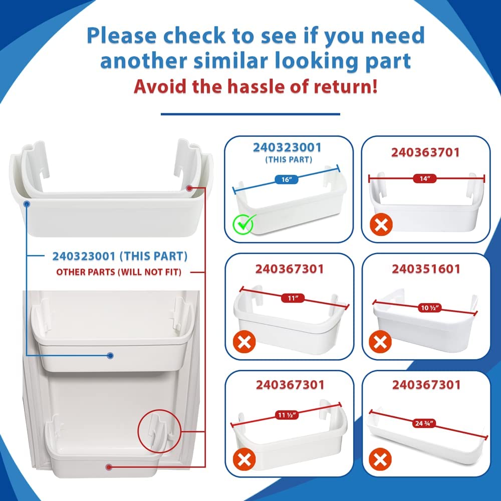 240356402 & 240323001 Refrigerator Door Shelf Replacement Bin Compatible with Frigidaire Replacement Parts, Refrigerator Shelf