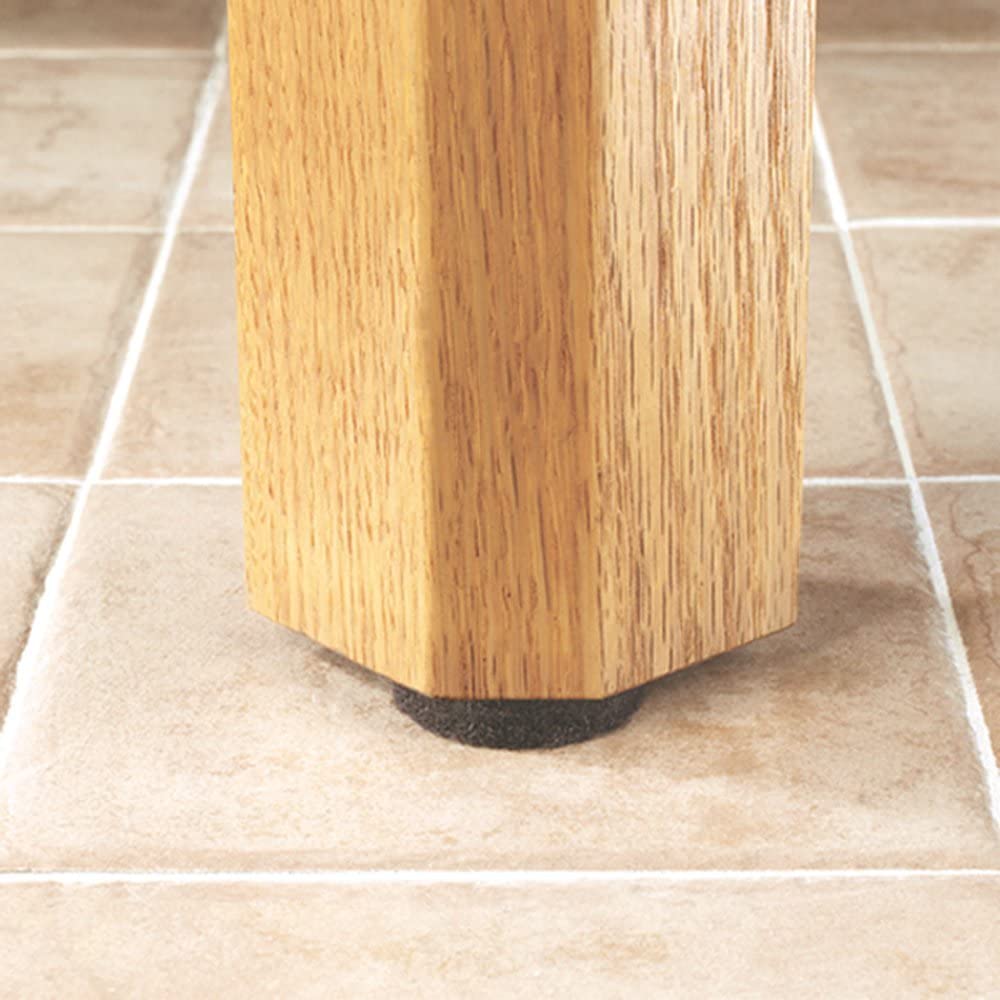 (50 Pack) 1" Round Self-Stick Furniture Felt Pads Pack for Hardwood & Laminate Flooring Protection I Heavy Duty Pads Prevents Furniture Scratches l Eco-Friendly Brown Linen Furniture Feet Pads