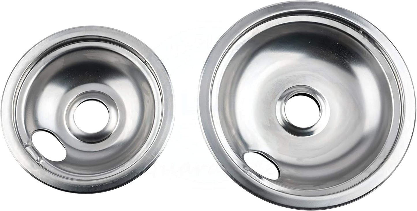 Lifetime Appliance 316048413 & 316048414 Drip Pan Set (2x 6" + 2x 8") Compatible with Frigidaire Range Oven