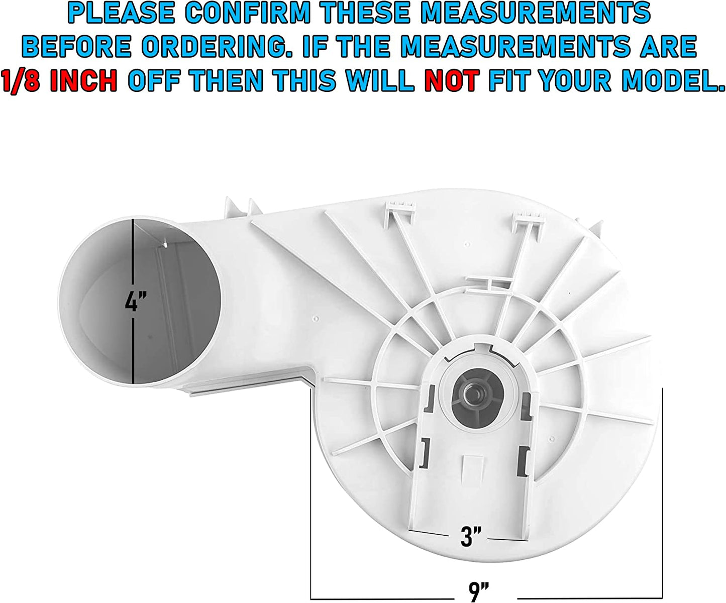 Lifetime Appliance 131775600 Blower Housing Assembly Compatible with Frigidaire, Kenmore, Sears Dryer
