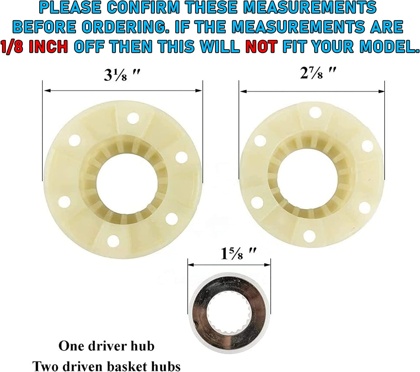 W10820039 Hub Kit Compatible with Whirlpool, Kenmore Washer - 280145