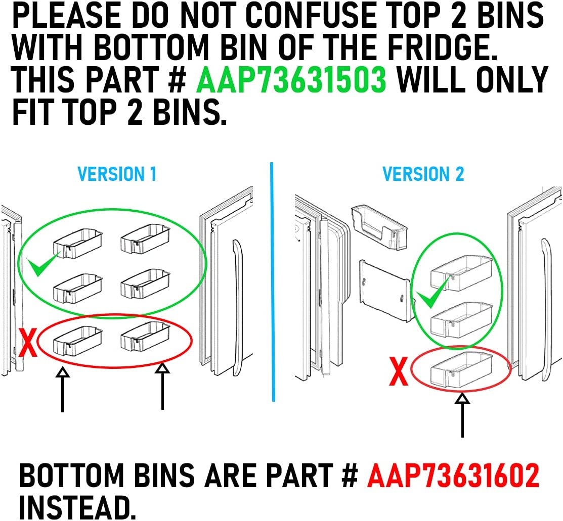 AAP73631502 Door Shelf Bin (Right) Compatible with LG, Kenmore, Sears Refrigerator