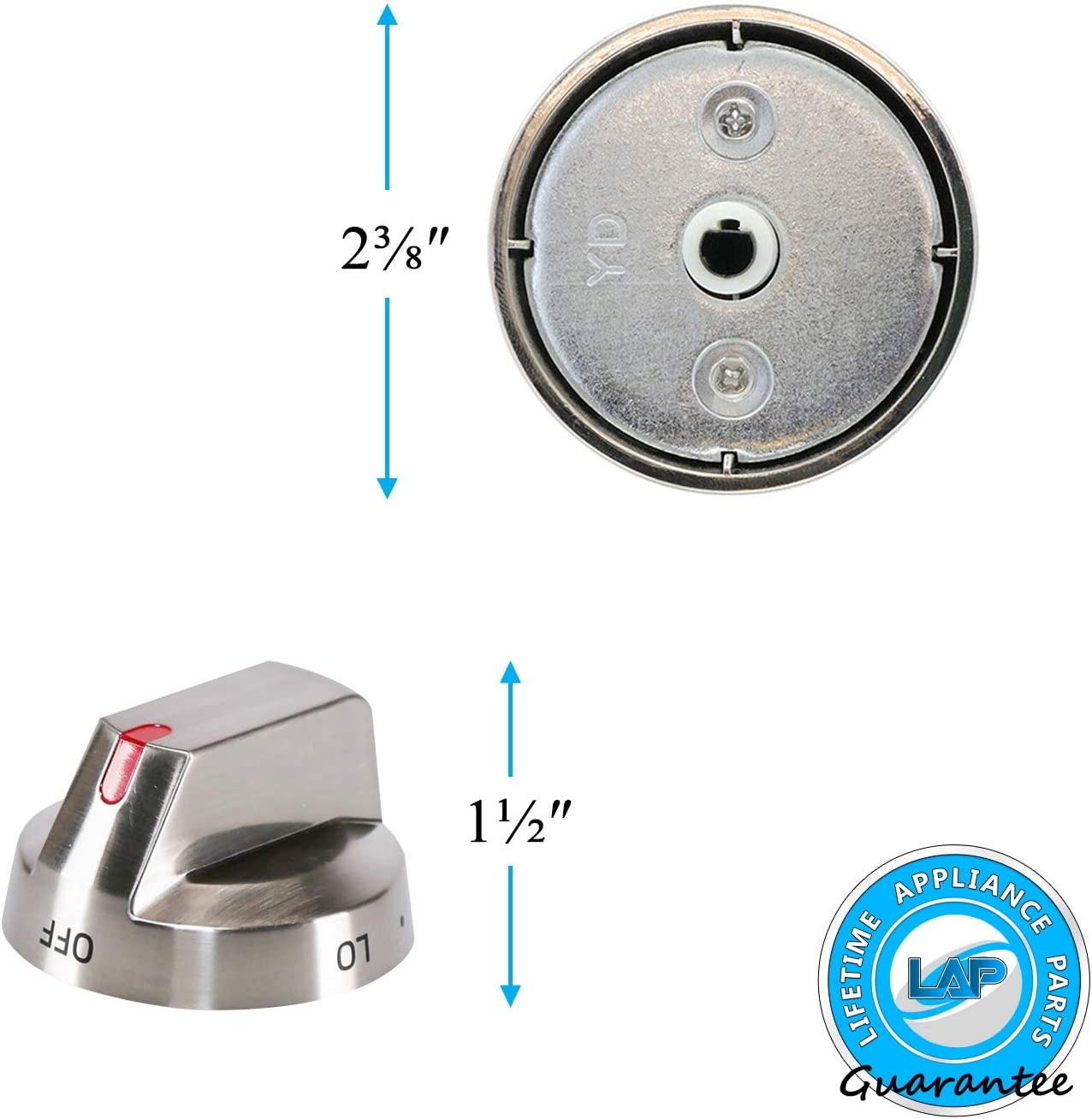 2 x DG64-00473A Burner Knob Dial Compatible with Samsung Range Oven - Fits Models: NX58F5700WS NX58H5600SS NX58H5650WS NX58J7750SS