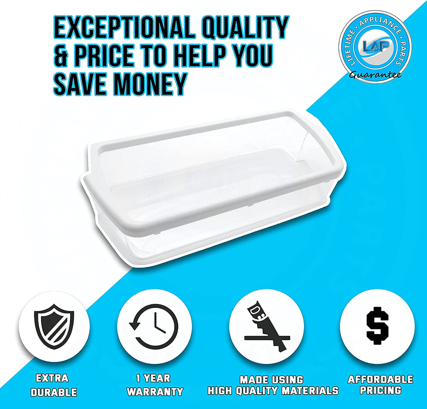 3 x Ultra Durable W10321304 Door Shelf Bin Compatible with Whirlpool Refrigerator - WPW10321304