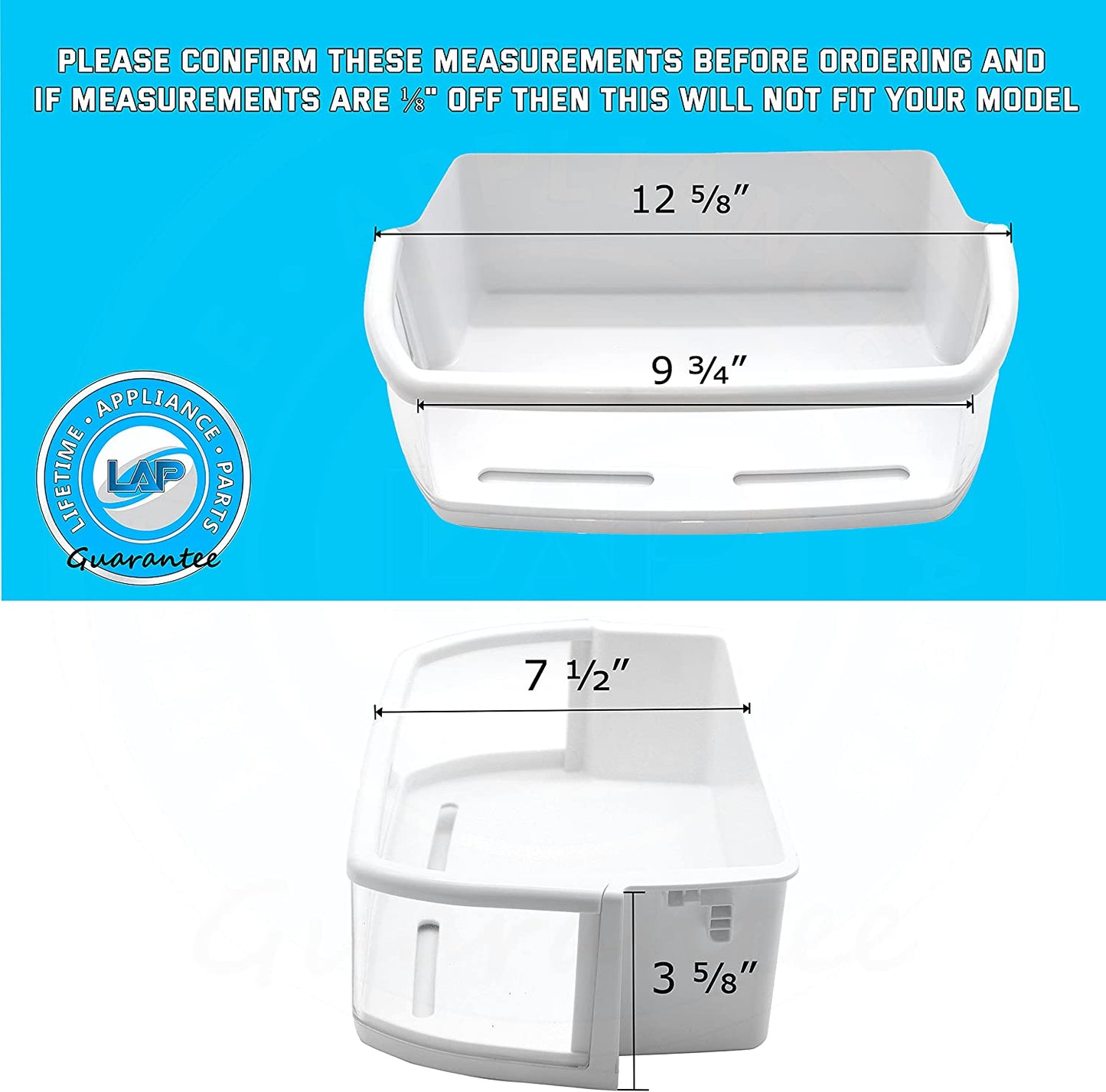 Lifetime Appliance AAP73051302 Door Shelf Bin (RIGHT) Compatible with LG, Kenmore Sears Refrigerator - AAP73051301