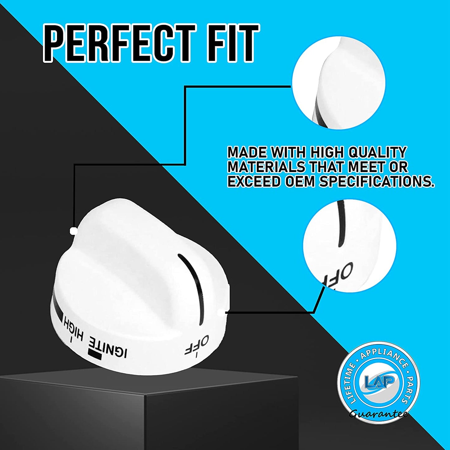 8273104 Knob Compatible with Whirlpool Stove/Range - WP8273104