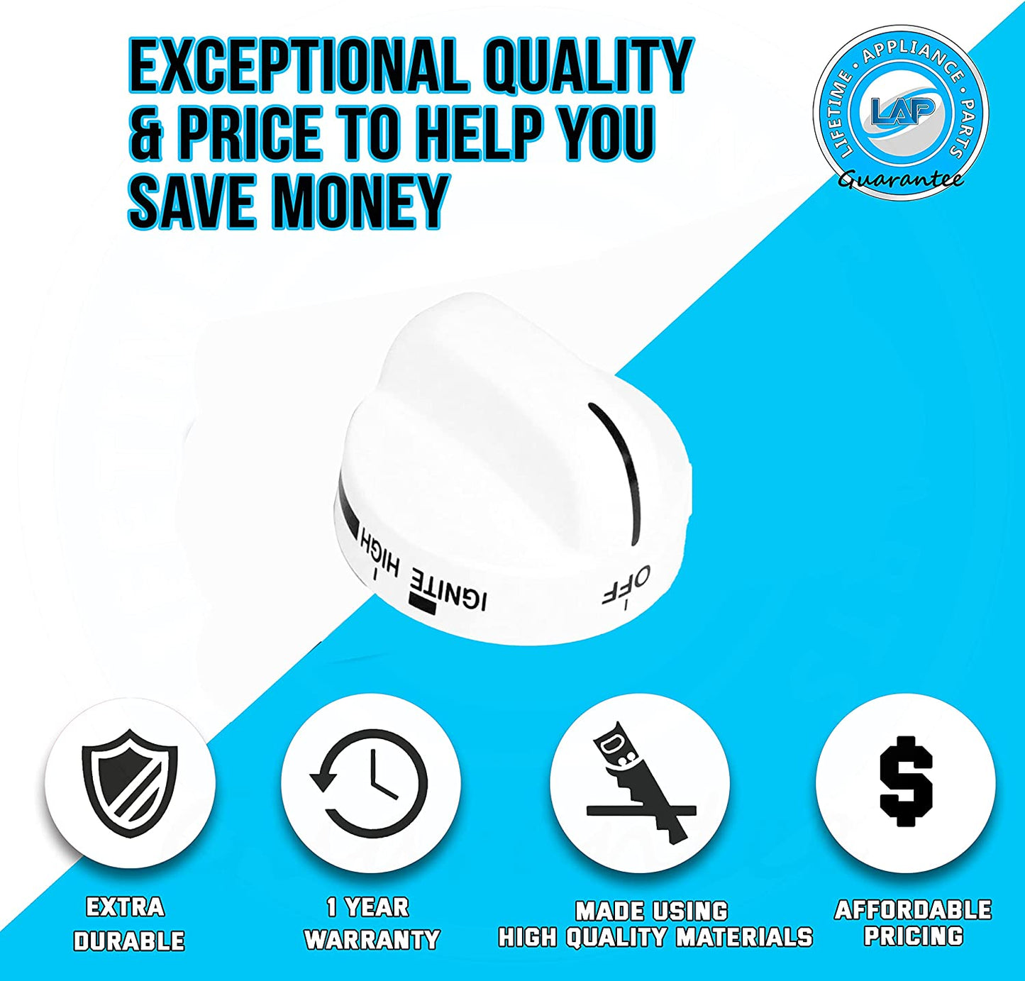 8273104 Knob Compatible with Whirlpool Stove/Range - WP8273104