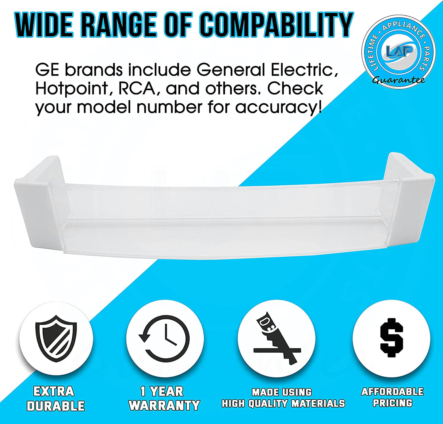 Lifetime Appliance WR71X25602 Door Shelf Bin Rack Compatible with GE Refrigerator