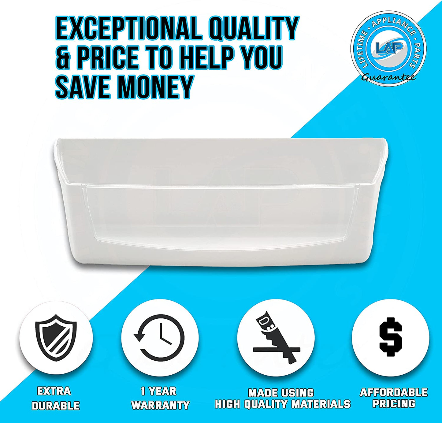 W10212139 Door Shelf Cantilever Bin Compatible with Whirlpool Refrigerator - WPW10212139