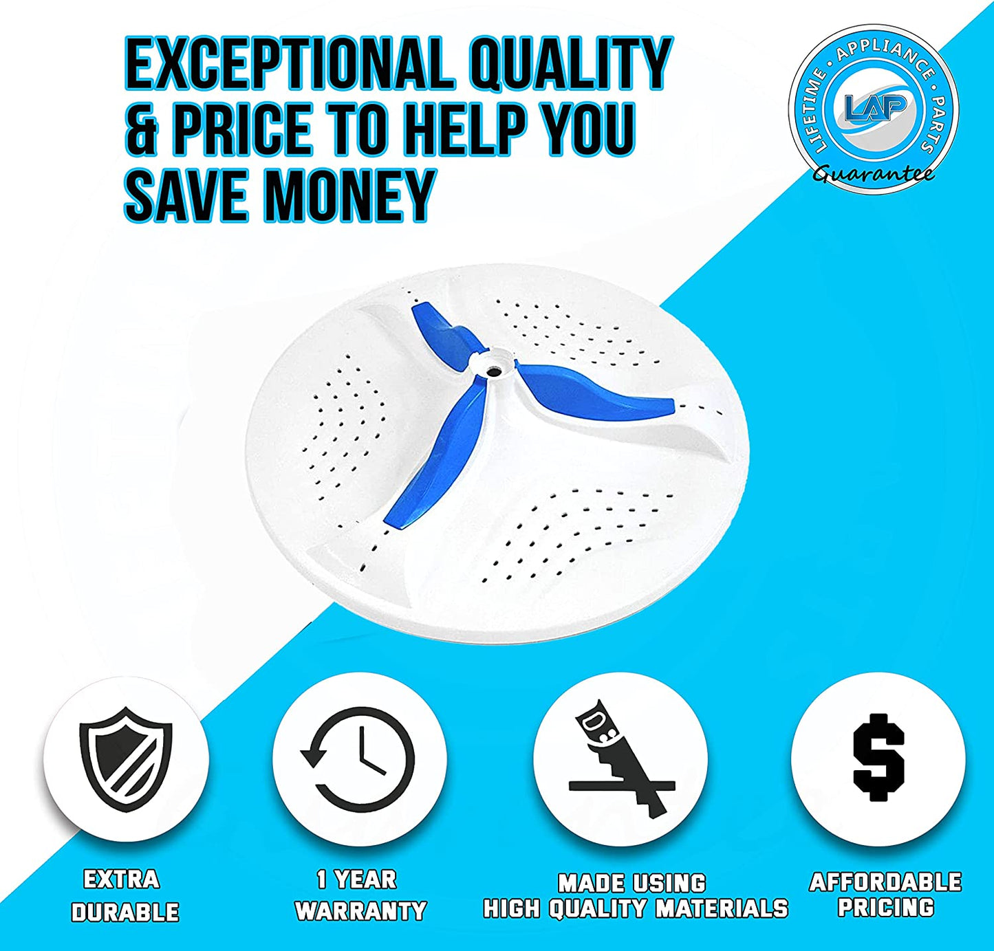 W10752285 Washplate Compatible with Whirlpool Washer