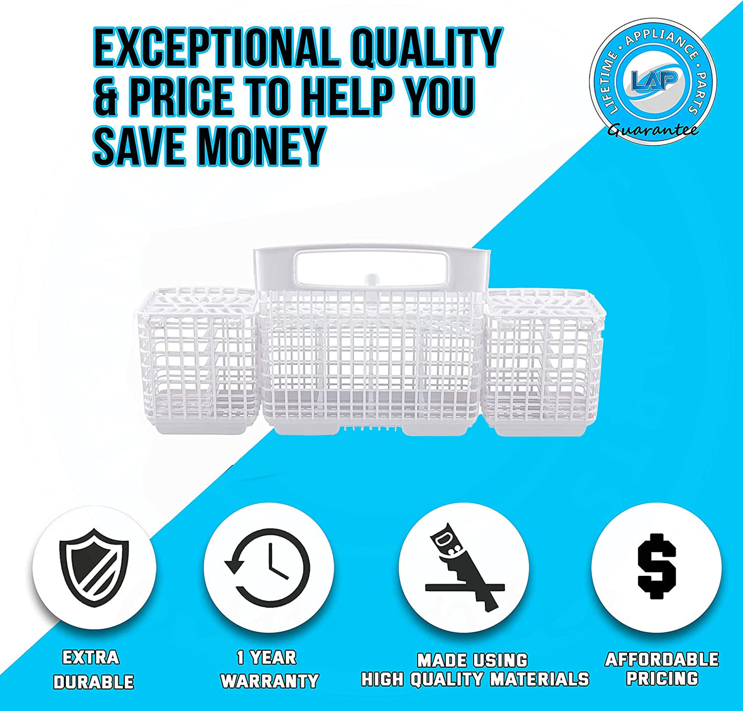 W10807920 Silverware Basket Compatible with Whirlpool, Kenmore Dishwasher - 8562080, WP8562080, 8562086