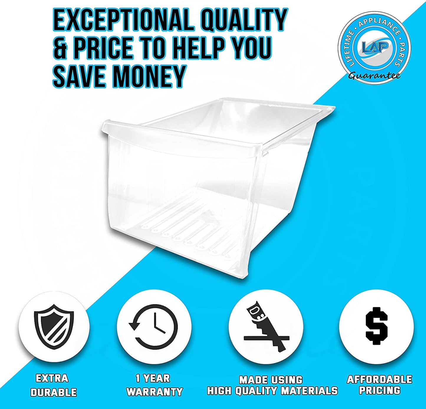 240364503 Meat Pan Crisper Bin Compatible with Frigidaire Refrigerator