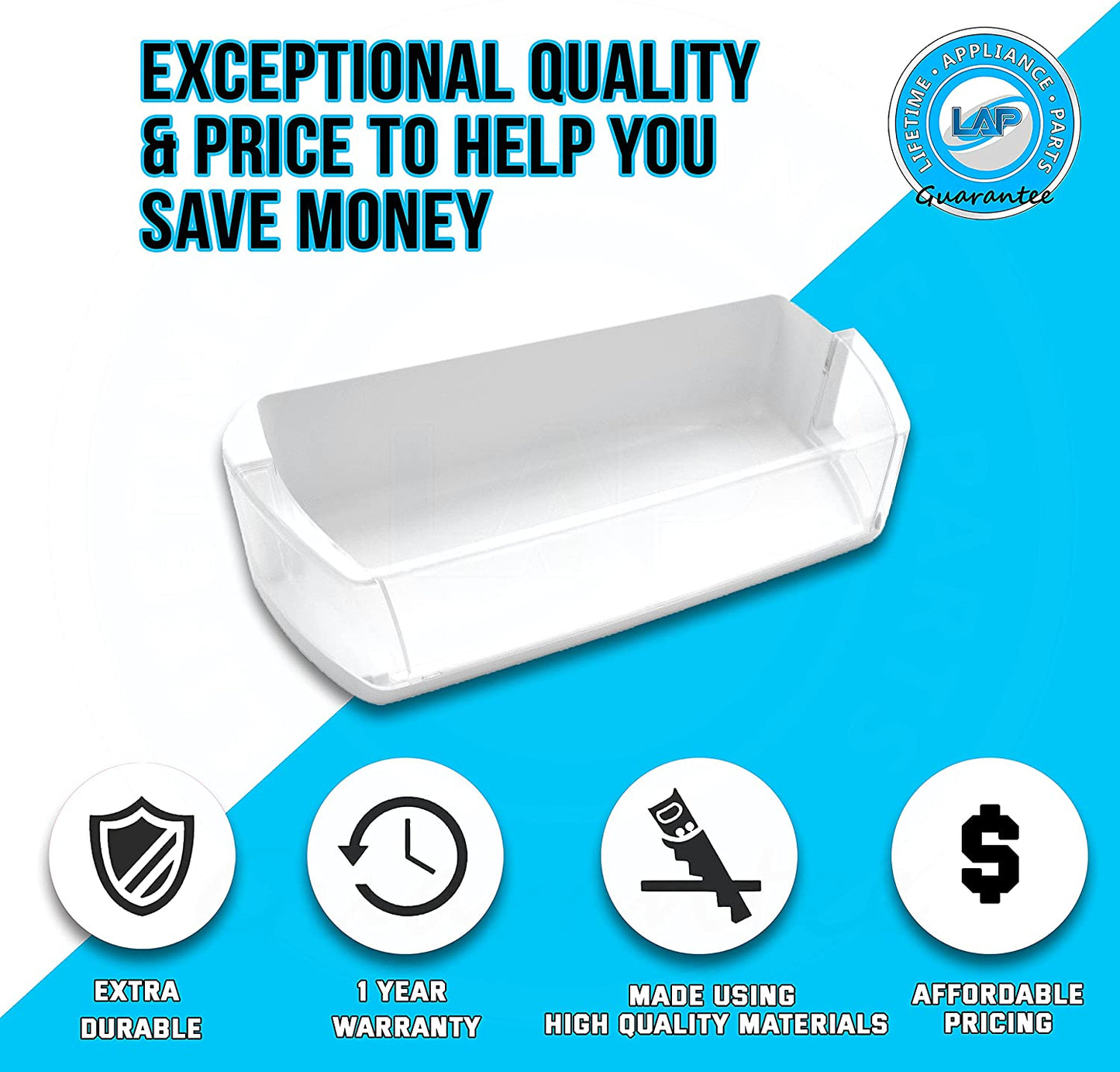 AAP73631502 Door Shelf Bin (Right) Compatible with LG, Kenmore, Sears Refrigerator