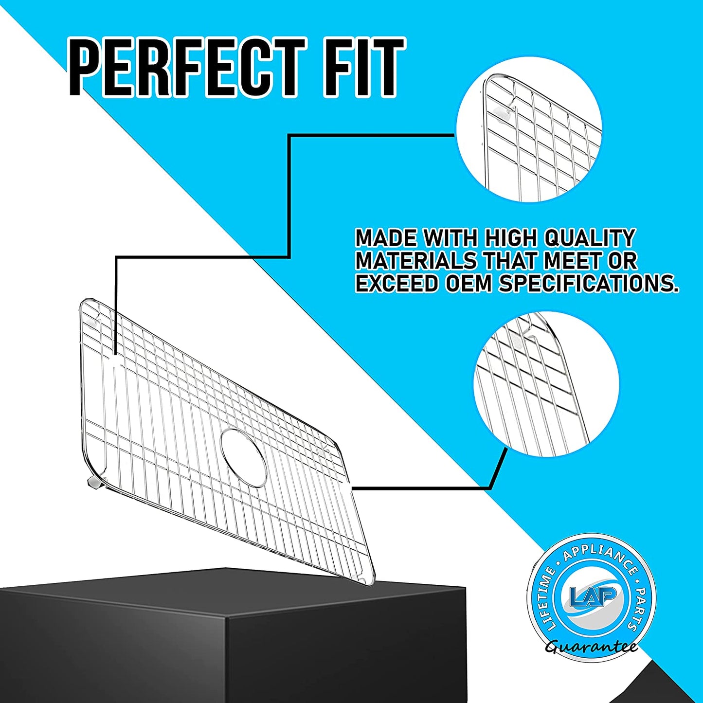 Lifetime Appliance K-6517-ST Bottom Basin Stainless Steel Rack Compatible with Kohler Bakersfield Sink - Upgraded