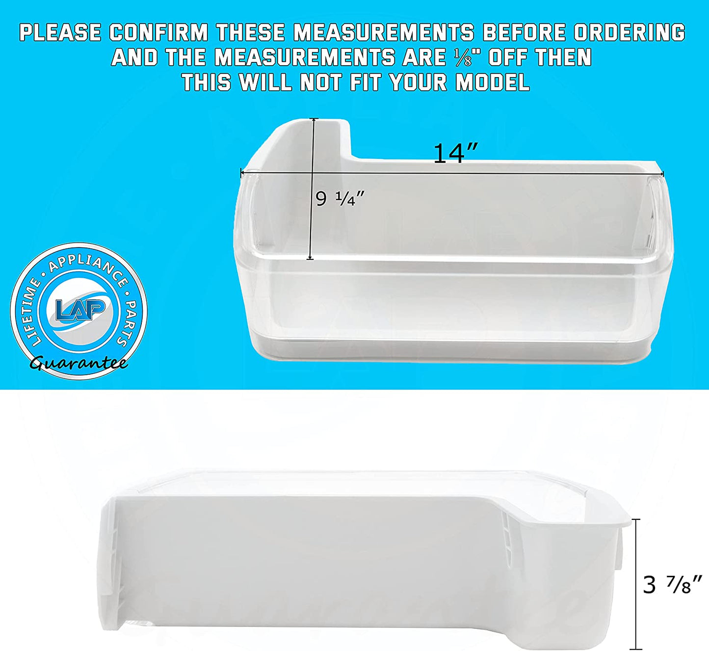 Lifetime Appliance DA97-08400A Left Door Shelf Basket Bottom Bin Compatible with Samsung Refrigerator - DA97-08400C