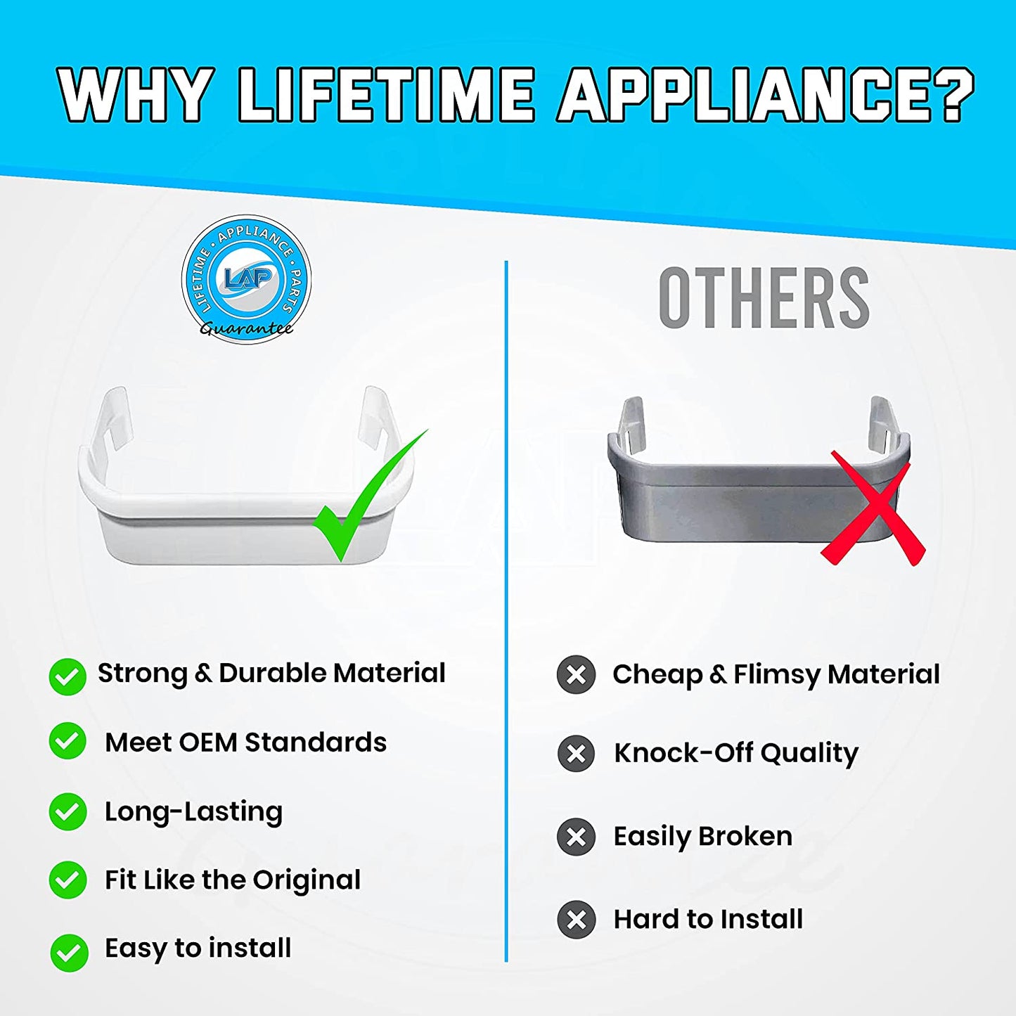 240351601 Door Shelf Compatible with Frigidaire Freezer - AP2115974