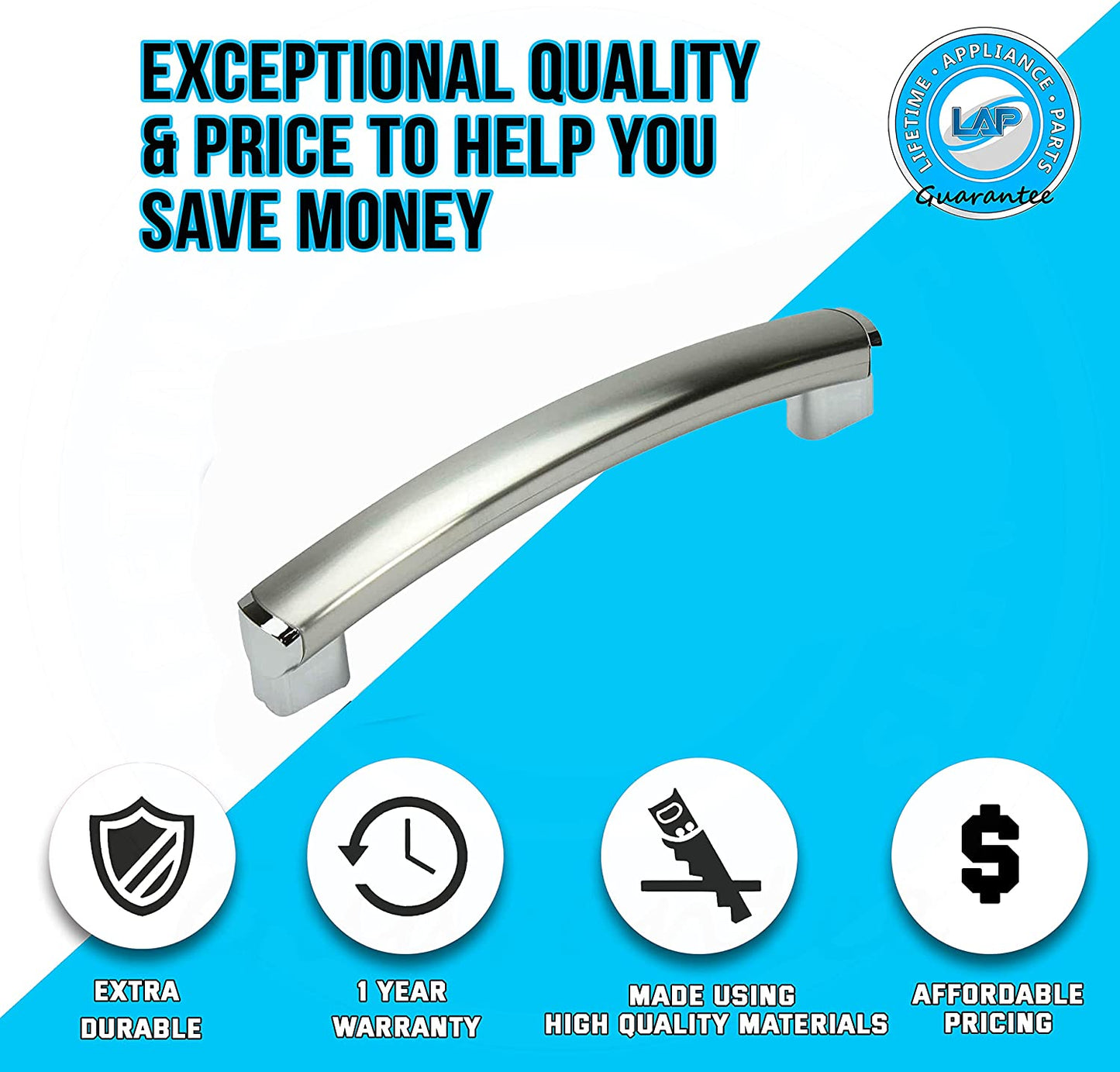 WB15X10278 Microwave Oven Door Handle Compatible with General Electric (GE) Microwave