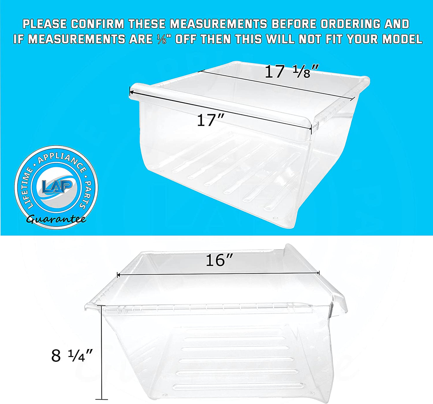DA97-08693B Meat Pan Crisper Bin Compatible with Frigidaire Refrigerator