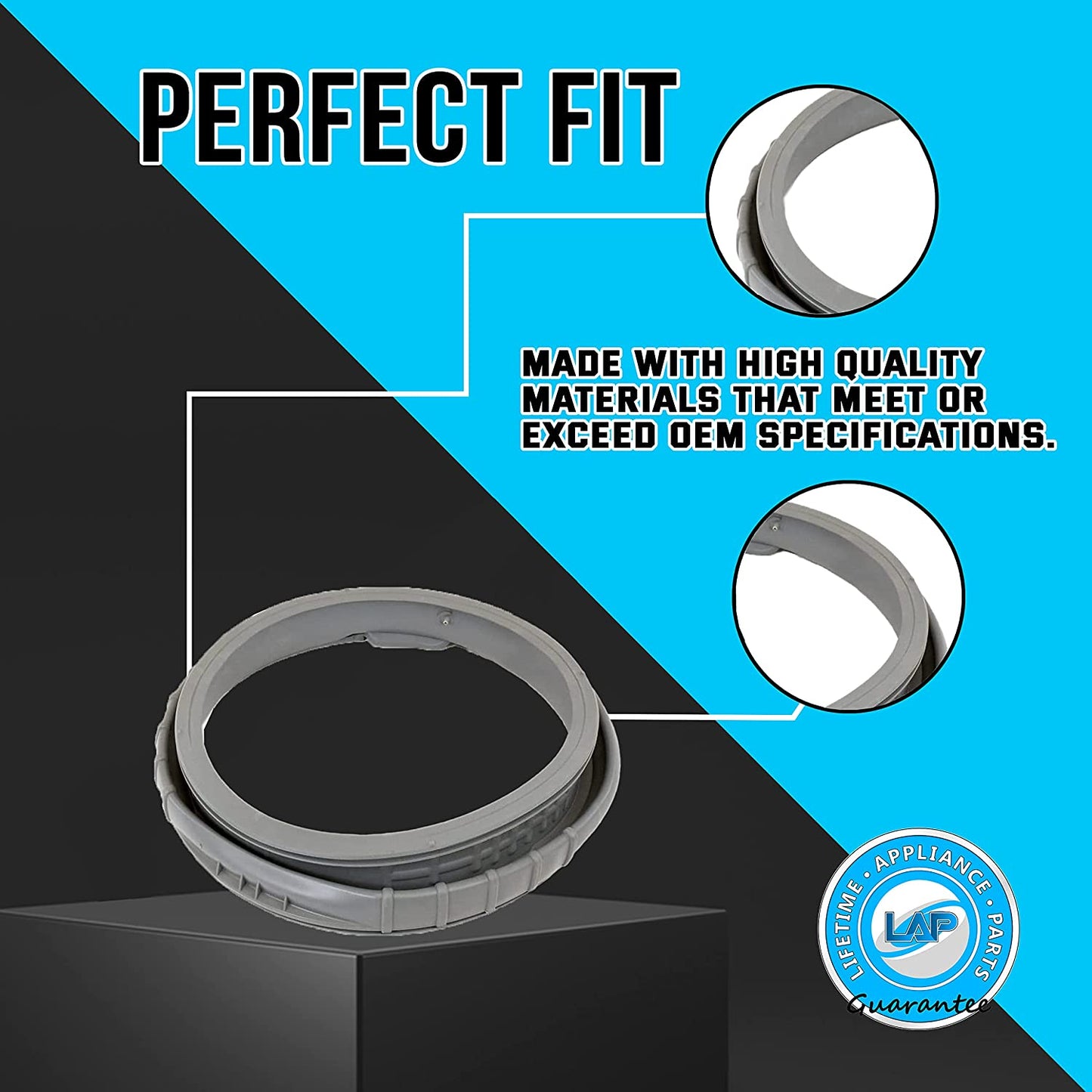 DC64-00802A Door Gasket Boot Seal Diaphragm Compatible with Samsung Washer - 34001302