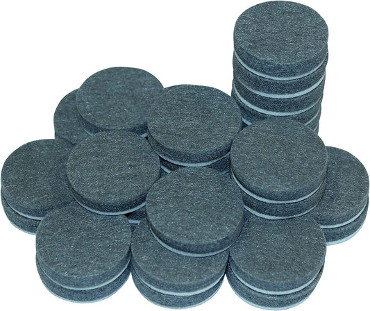 (50 Pack) 1" Round Self-Stick Furniture Felt Pads Pack for Hardwood & Laminate Flooring Protection | Heavy Duty Pads Prevents Furniture Scratches | Eco-Friendly Grey Linen Furniture Feet Pads
