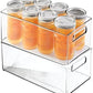 4 x Clear Organizer Storage Bin with Handle Compatible with Kitchen I Best Compatible with Refrigerators, Cabinets & Food Pantry - 10" x 5" x 6"
