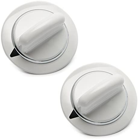 2 x WE1M654 HEAVY DUTY Timer Knob Compatible with General Electric Dryer with Metal Ring