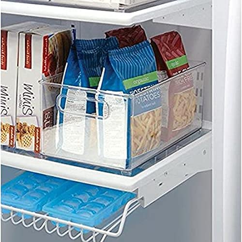 2 x Clear Organizer Storage Bin with Handle Compatible with Kitchen I Best Compatible with Refrigerators, Cabinets & Food Pantry - 10" x 5" x 6"