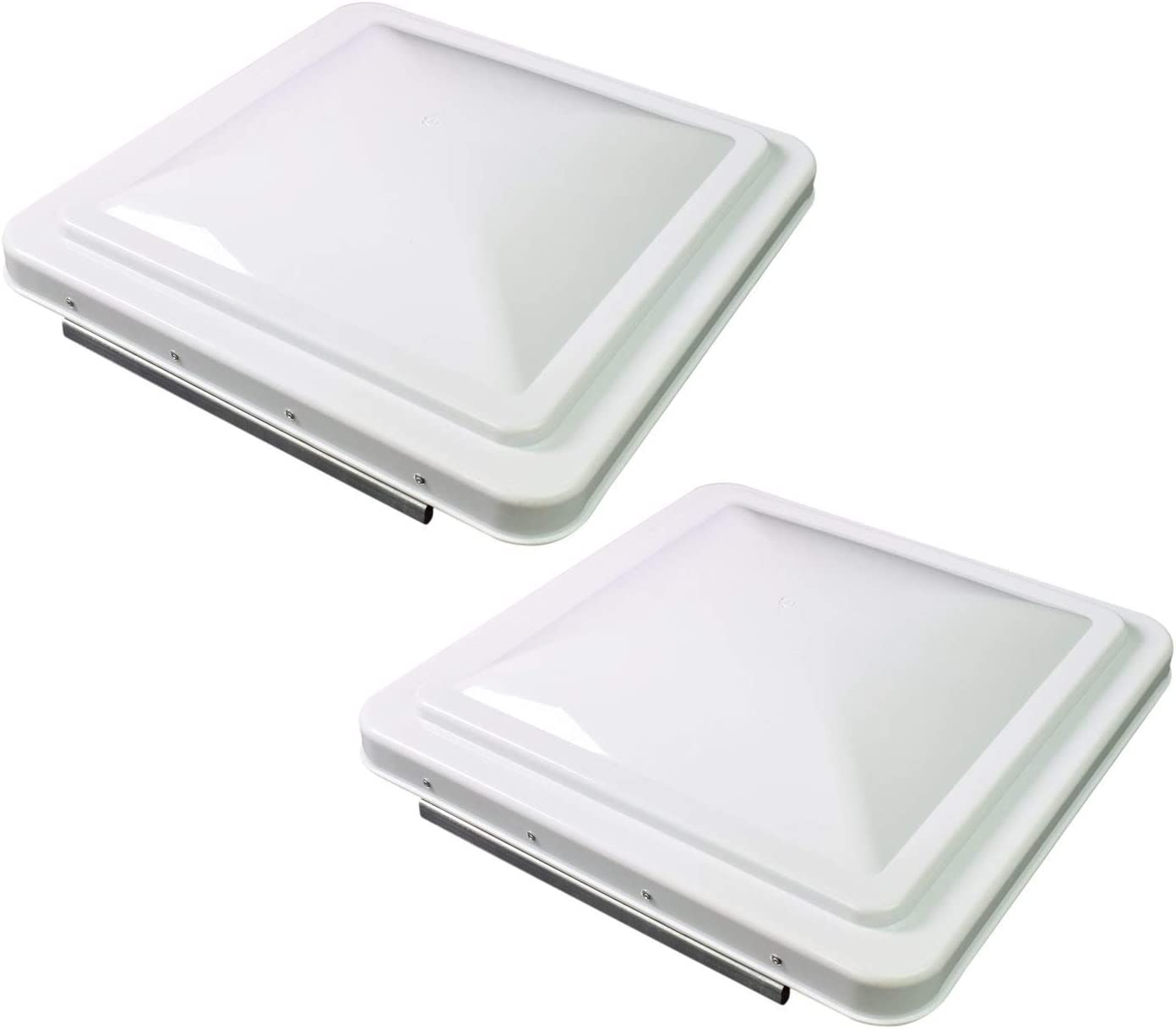 RV Roof Vent Lid Cover Universal Replacement, 14" White Compatible with Camper Trailer, Motorhome - 2 Pack