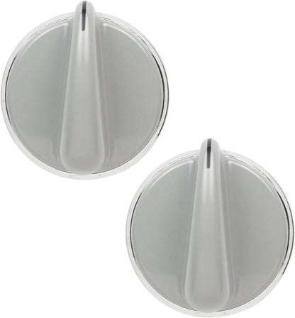 2 x WH01X10462 Control Knob Compatible with General Electric Dryer (Grey)