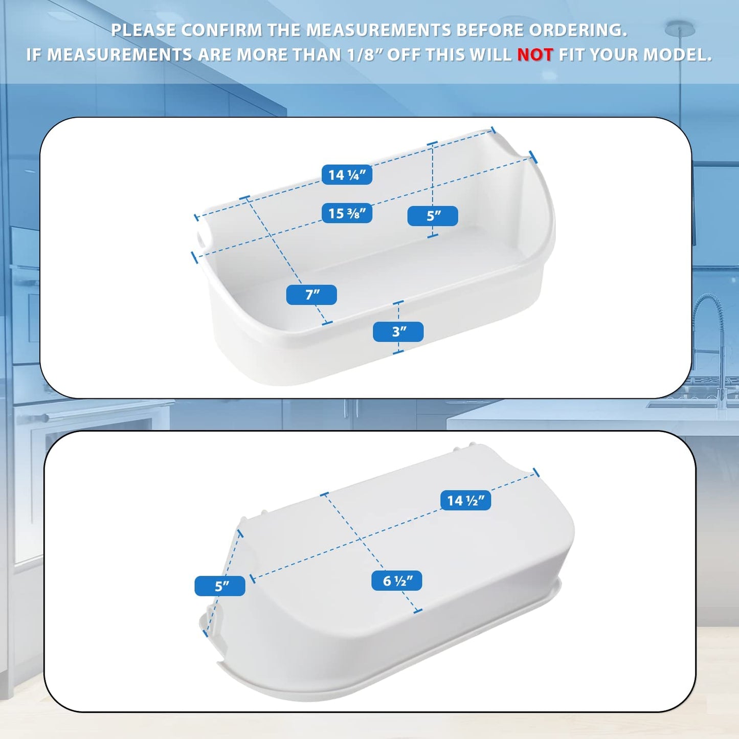 Lifetime Appliance 2 x 240356401 Door Bin Compatible with Frigidaire Refrigerator Shelf Replacement | Frigidaire Replacement Parts | Frigidaire Door Shelf Replacement - AP2116036