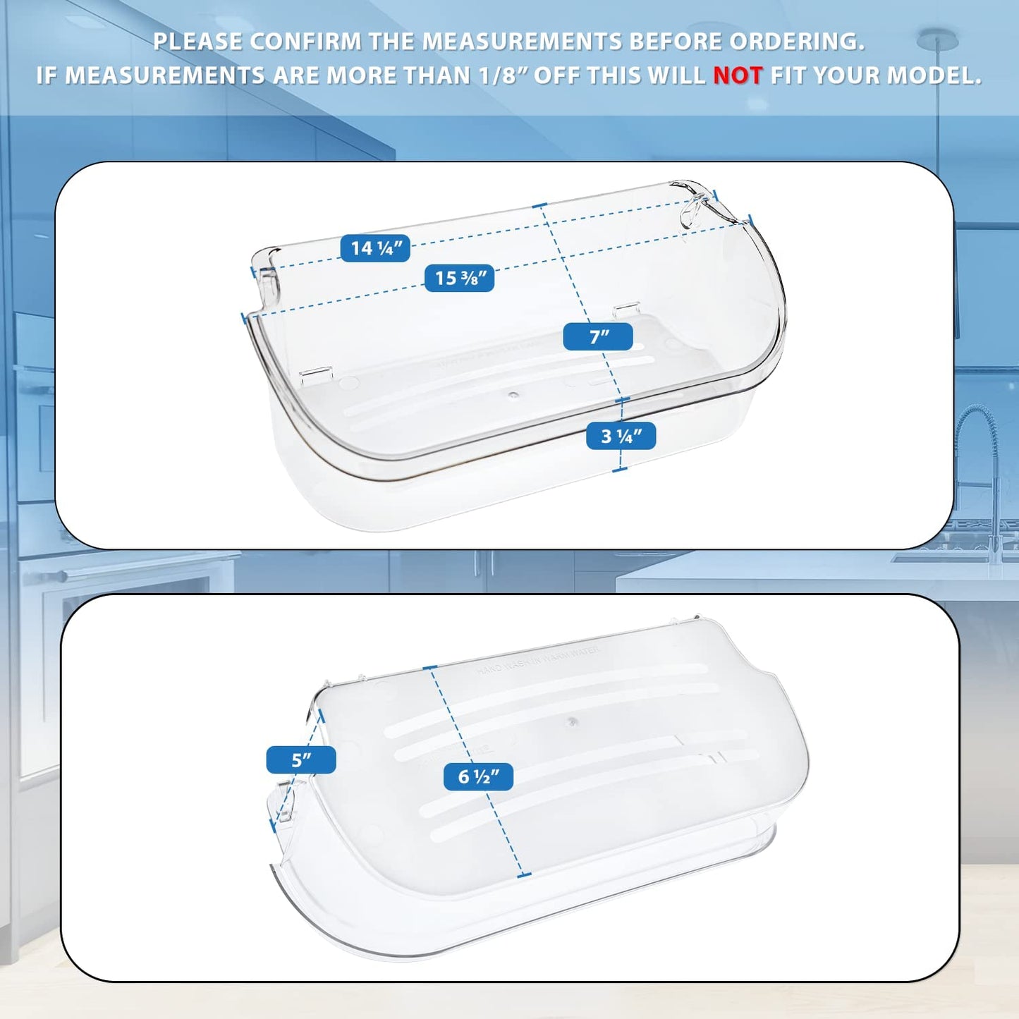 2 x 240356402 Door Bin Compatible with Frigidaire, Kenmore, Electrolux Refrigerator Replacement