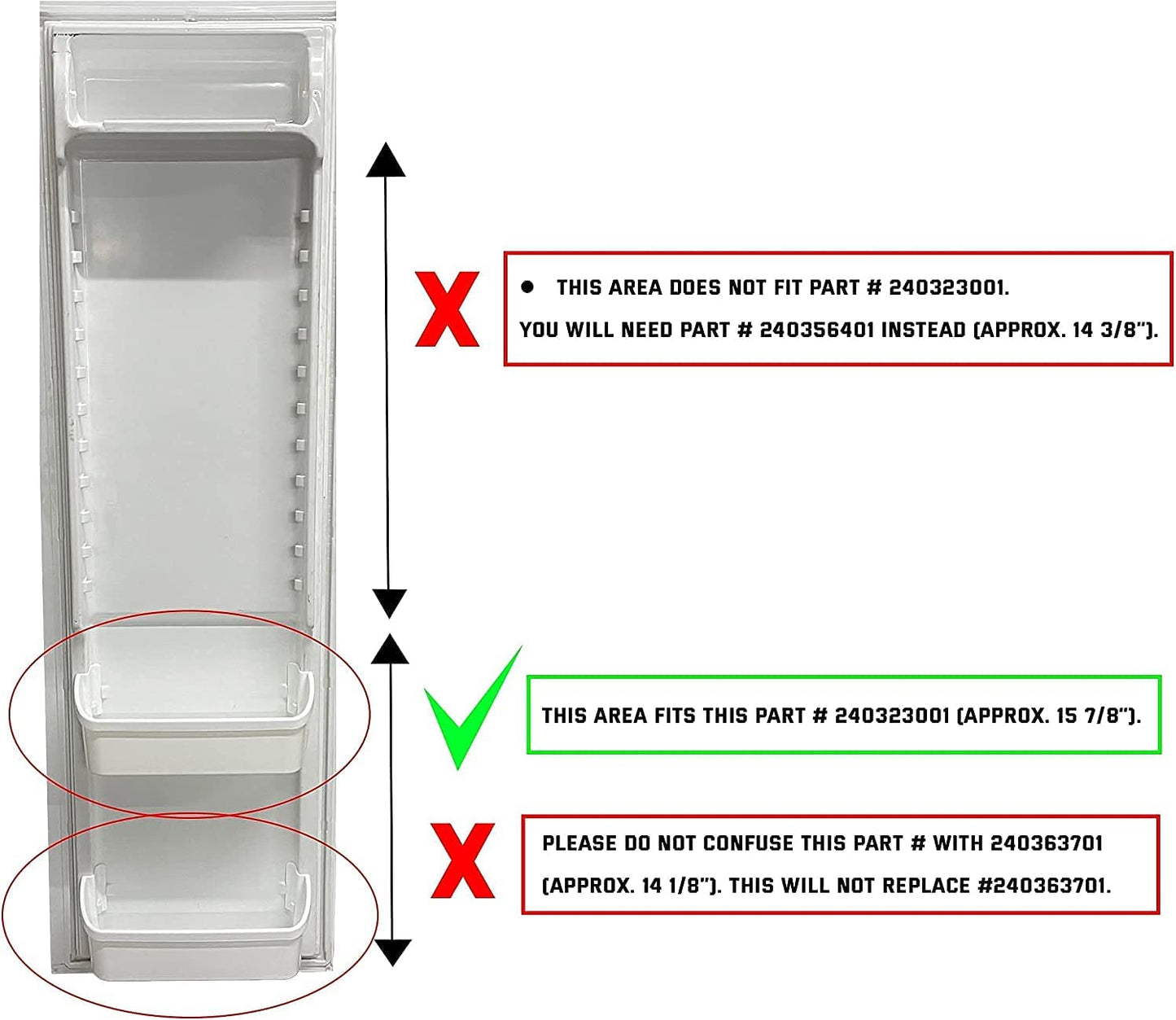 240323001 Door Bin Side Shelf Compatible with Frigidaire or Electrolux Refrigerator