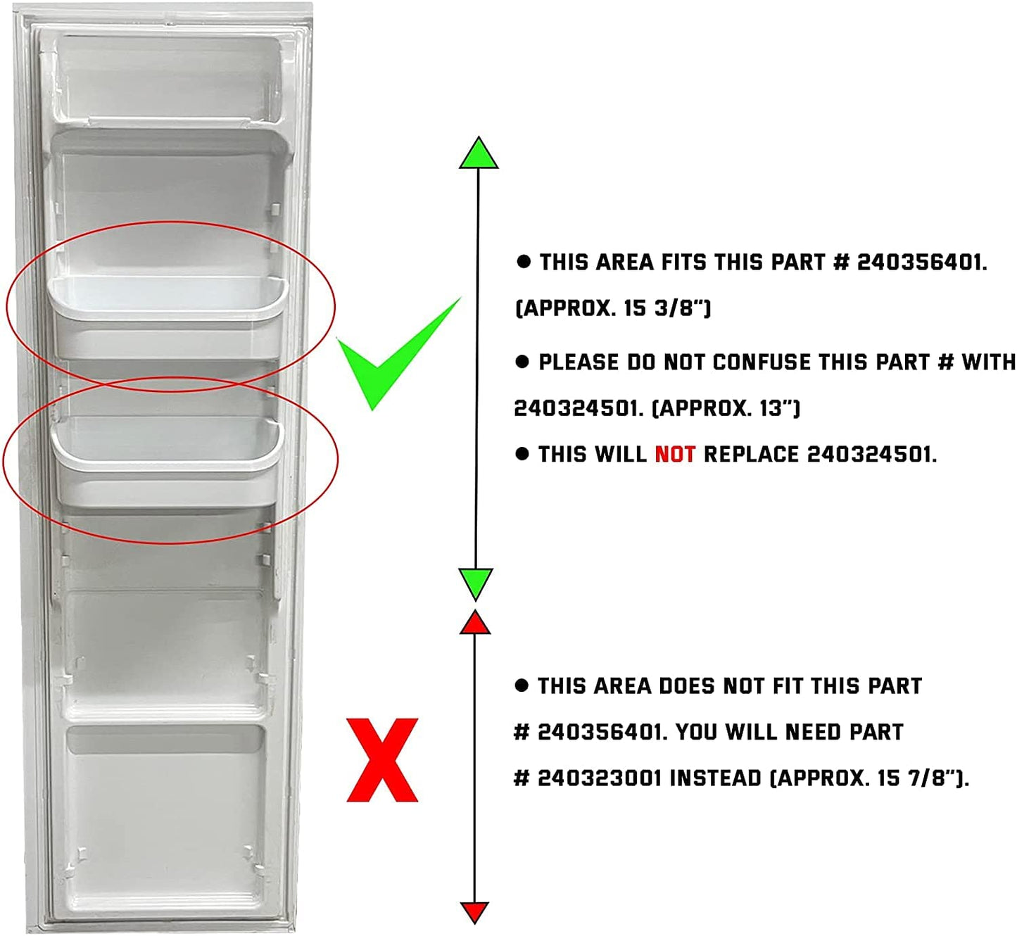 Lifetime Appliance 2 x 240356401 Door Bin Compatible with Frigidaire Refrigerator Shelf Replacement | Frigidaire Replacement Parts | Frigidaire Door Shelf Replacement - AP2116036