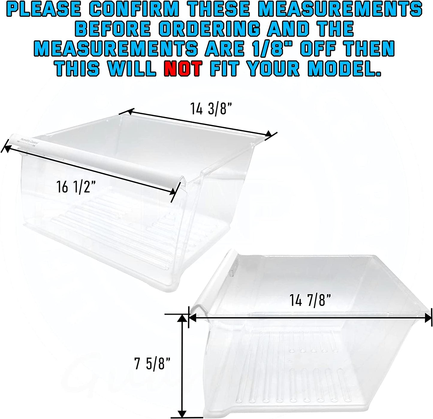 W10178772 Crisper Bin (Upper) Compatible with Whirlpool Refrigerator - WPW10178772