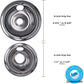 Ultra Durable W10196405, W10196406 Chrome Drip Pans Replacement Compatible with Range Kleen 10124XZ - 3 x Small 6" + 1 x Large 8" Drip Pan